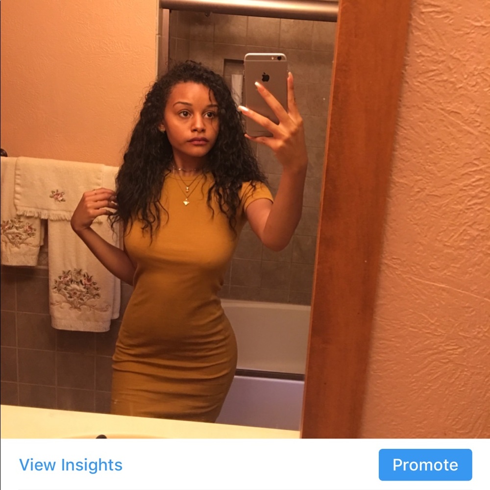Mustard color body dress